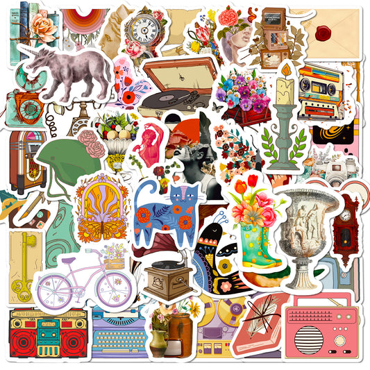 50 PCS Retro Bohemian Aesthetic Literary Stickers