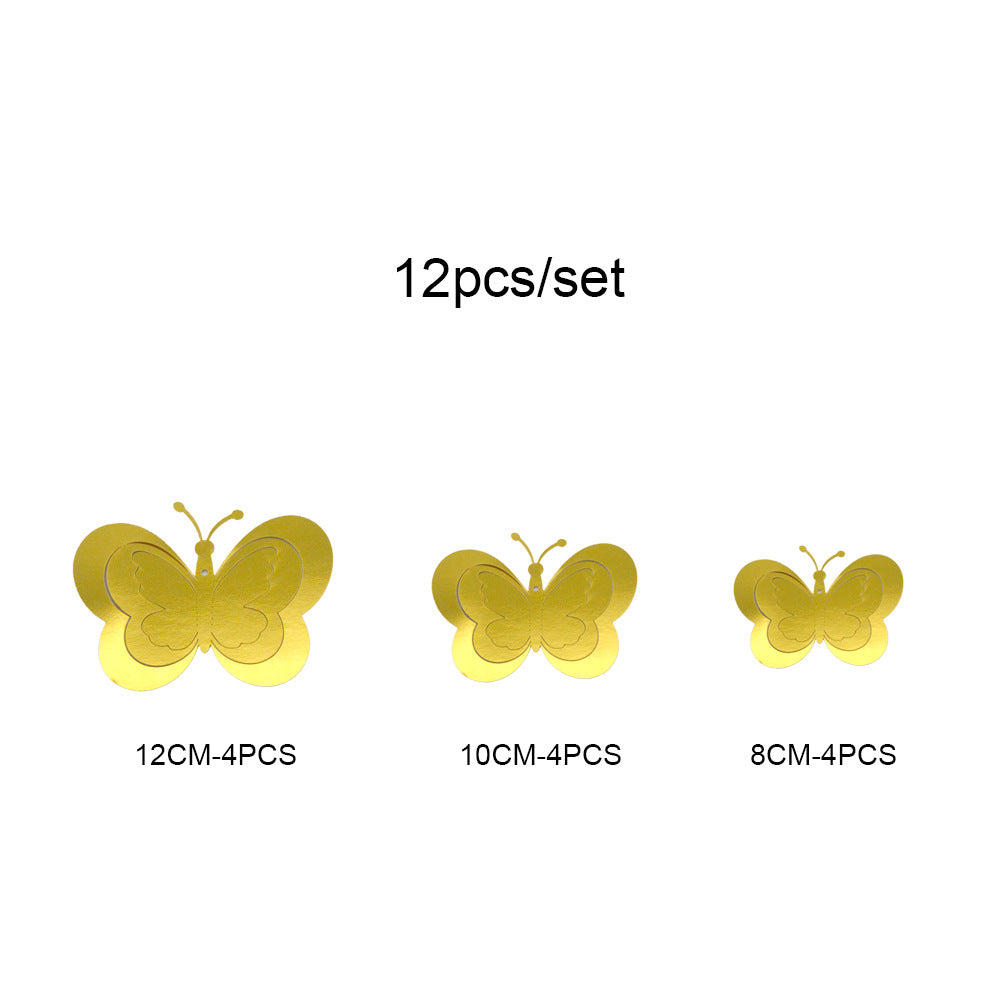 12pcs 3D Hollow Butterfly Wall Stickers for Decor