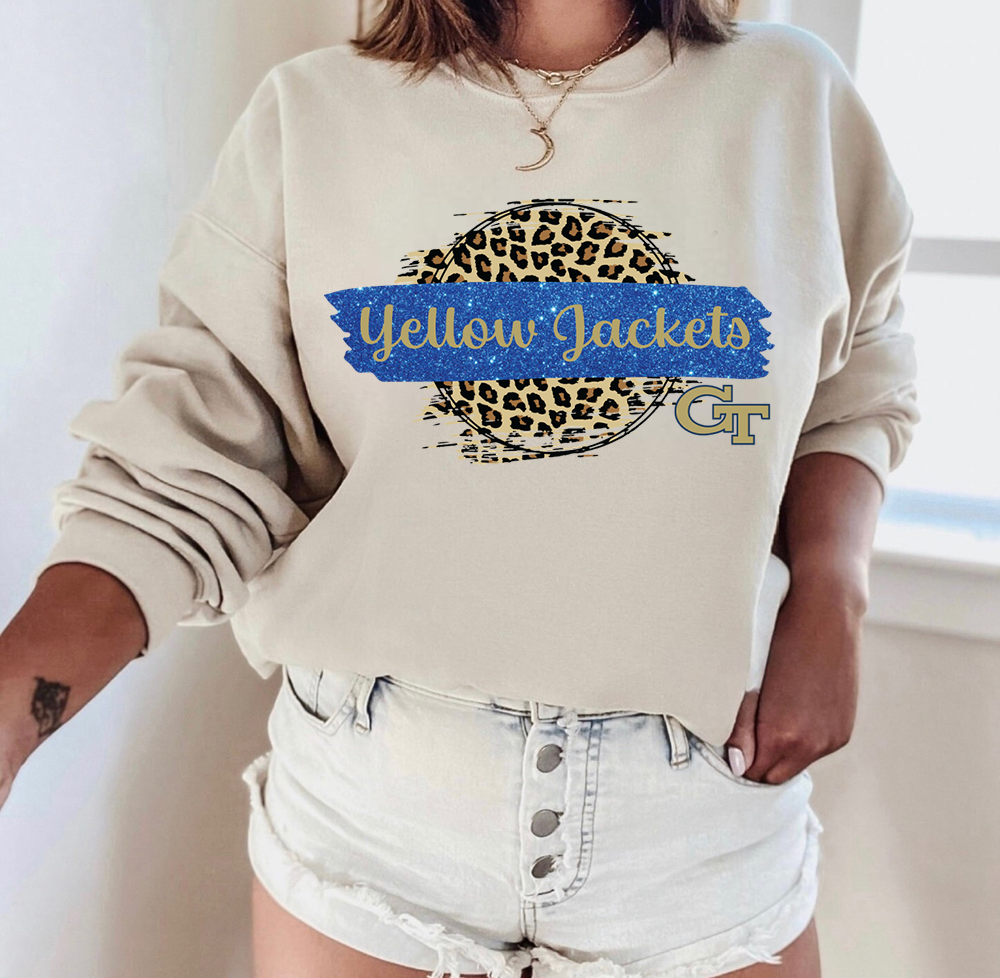 Georgia Tech Yellow Jackets w/ Leopard Circle
