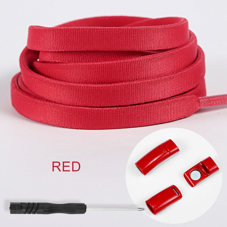 Colorful Magnetic No-Tie Shoelaces with Metal Flat Design