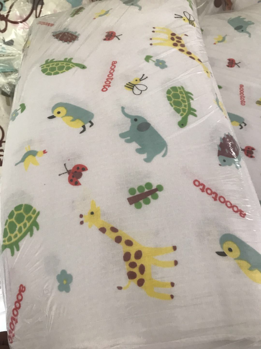 Double-layer Cartoon Print Baby Bath Towel