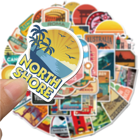 50 PCS Waterproof City Landscape Graffiti Stickers