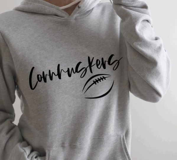 Cornhuskers w/ Football - Black Ink