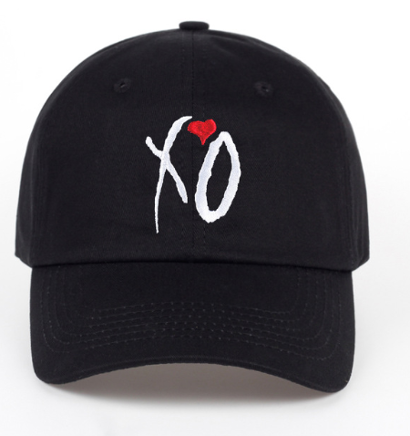 Cotton Embroidered Baseball Cap with Heart XO Design
