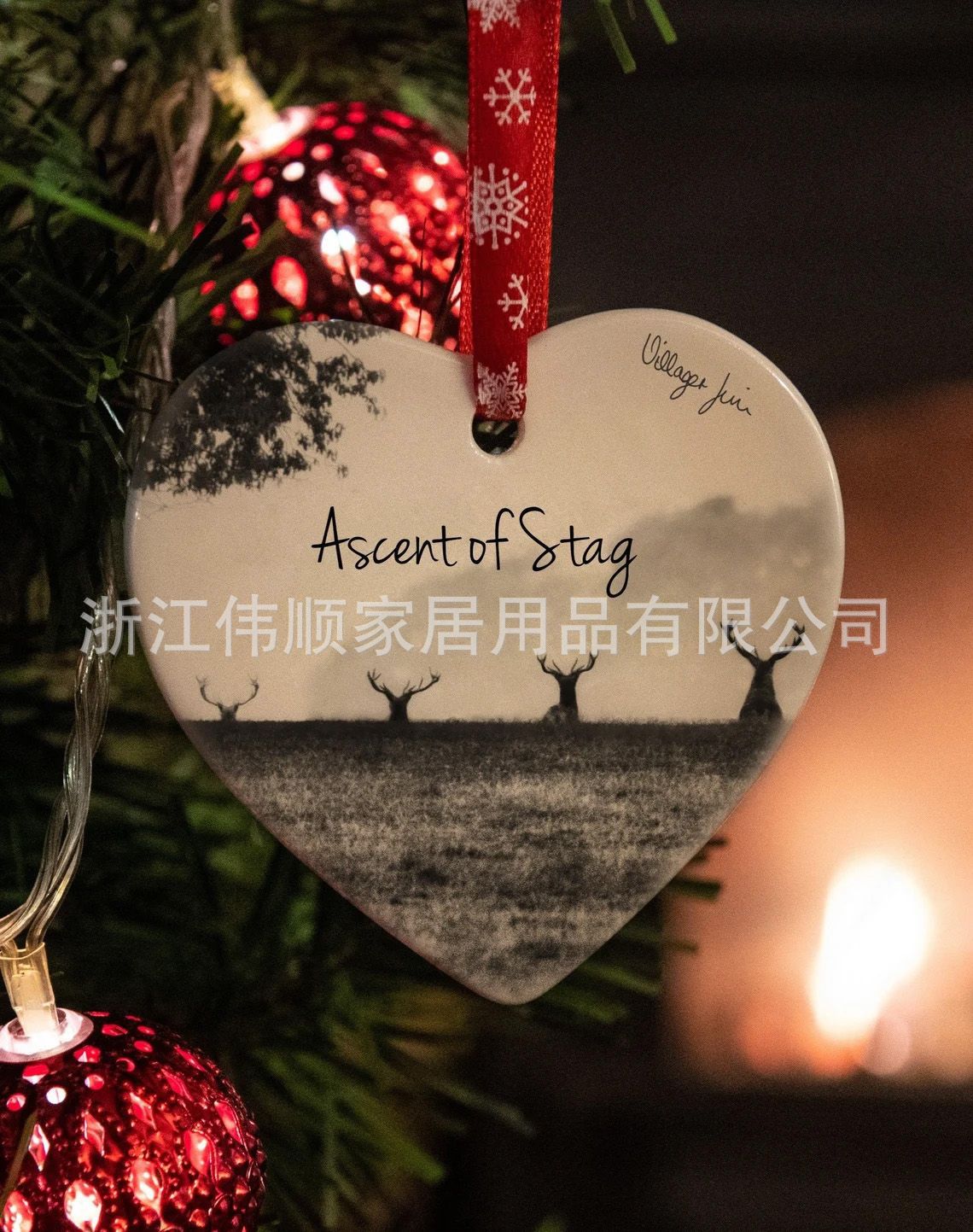 I Wish You Lived Next Door Ceramic Heart Pendant