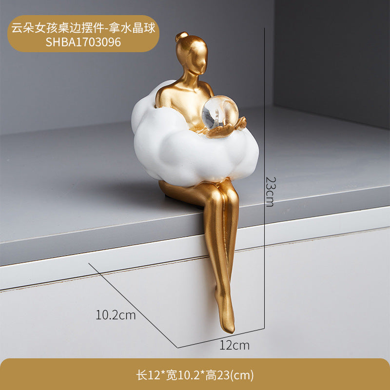 Original Design Cloud Girl Figurine for Home Decor