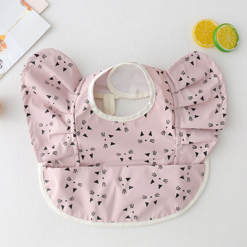 Baby Meal Pocket Waterproof Bib with Angel Wing Design