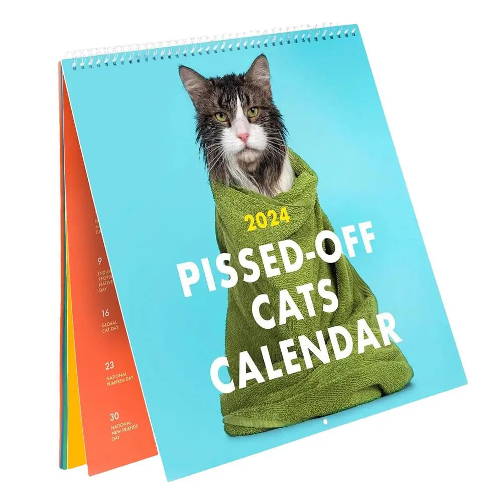 Pissed-Off Cats Calendar 2024 - Cross-Border Hot Item