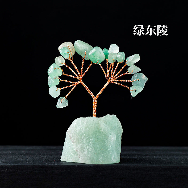 Natural Colorful Crystal Tree with Amethyst Base Decor