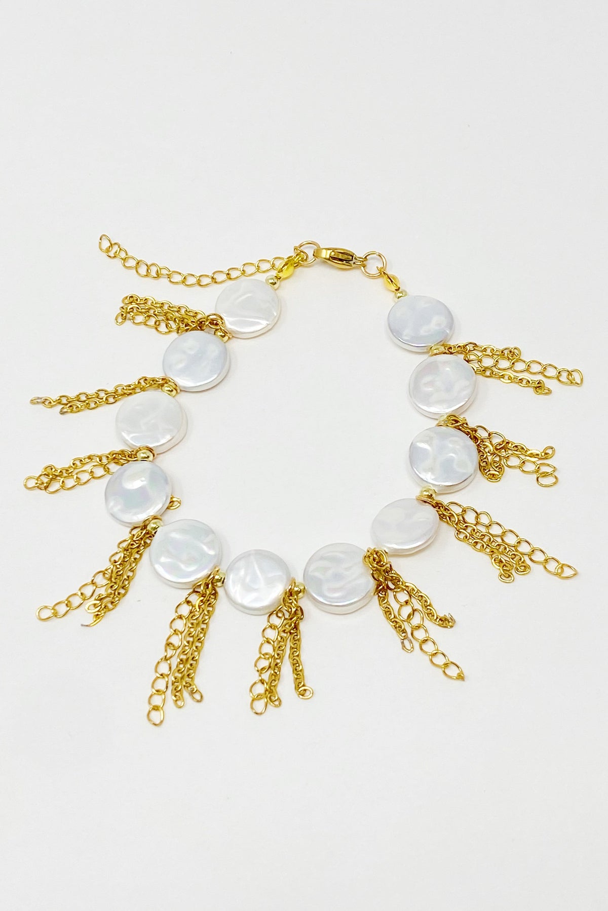 Chain Fringe Shell Pearl Bracelet