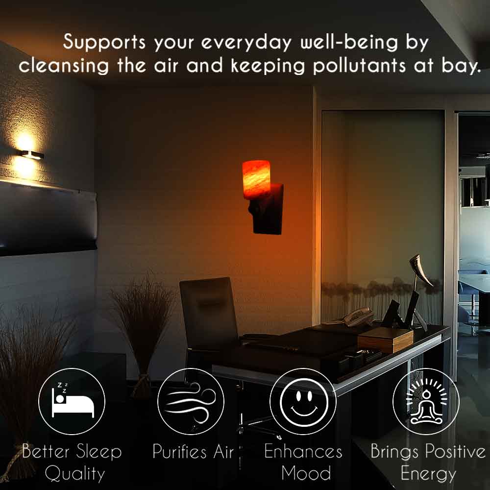 Pride of India Crystal Salt Night Lamp - Made w/ Naturally Occurring Himalayan Pink Salt– Home Decor – Handcrafted – Elevates Mood/ Brightens Space – Better Air Quality