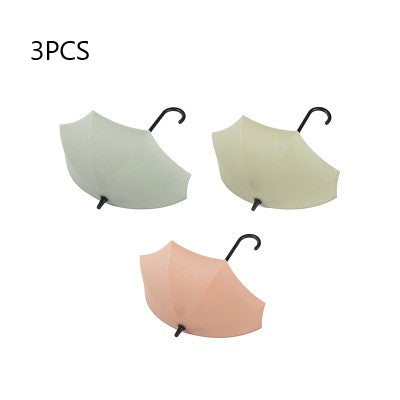 Cute Umbrella Sticky Hooks for Office and Home (Set of 3)