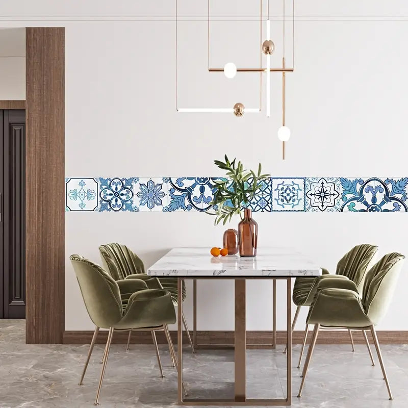 Blue Retro Tile Pattern for Home Renovation and Decor
