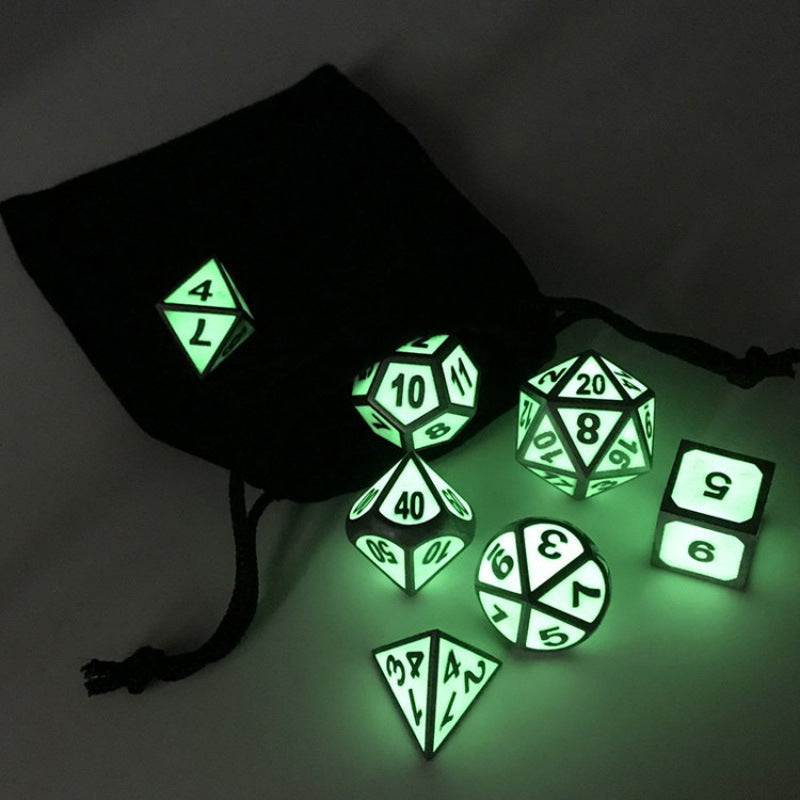 Glow-in-the-Dark Metal Dice Set for KTV and Bars