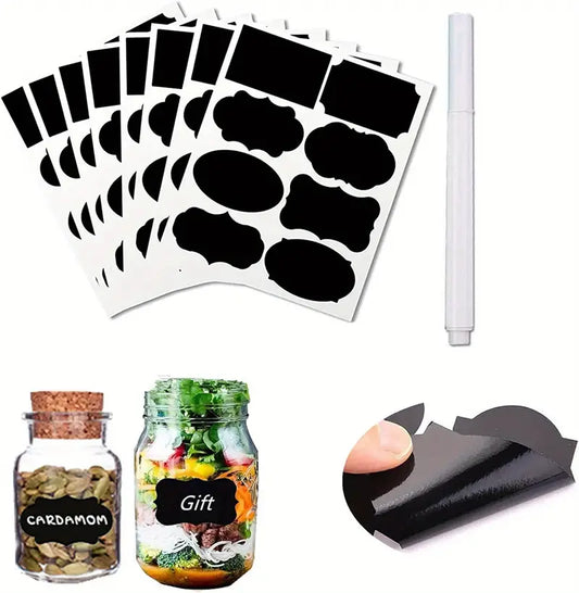 120pcs Erasable Chalkboard Labels with Pen for Jars