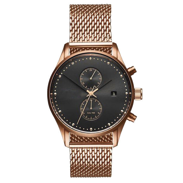 Fashionable Men's Quartz Watch with Calendar Feature