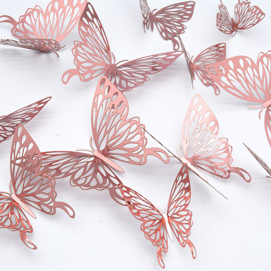 12pcs 3D Hollow Butterfly Wall Stickers for Decor