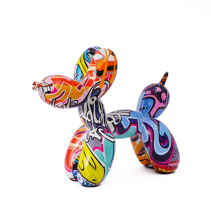 Creative European Water Transfer Colorful Balloon Dog Decor