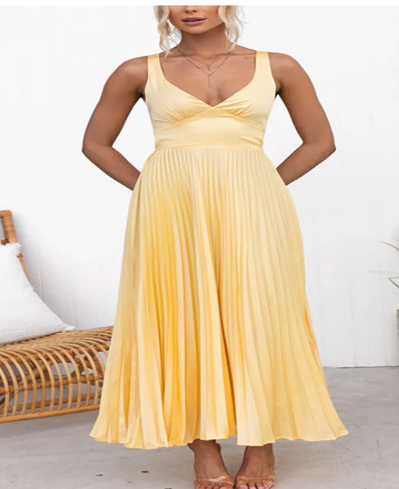 Cut-Out Maxi Cami Dress - Elegant and Sexy (One Piece)
