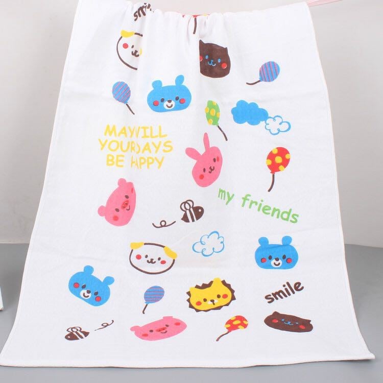 Double-layer Cartoon Print Baby Bath Towel