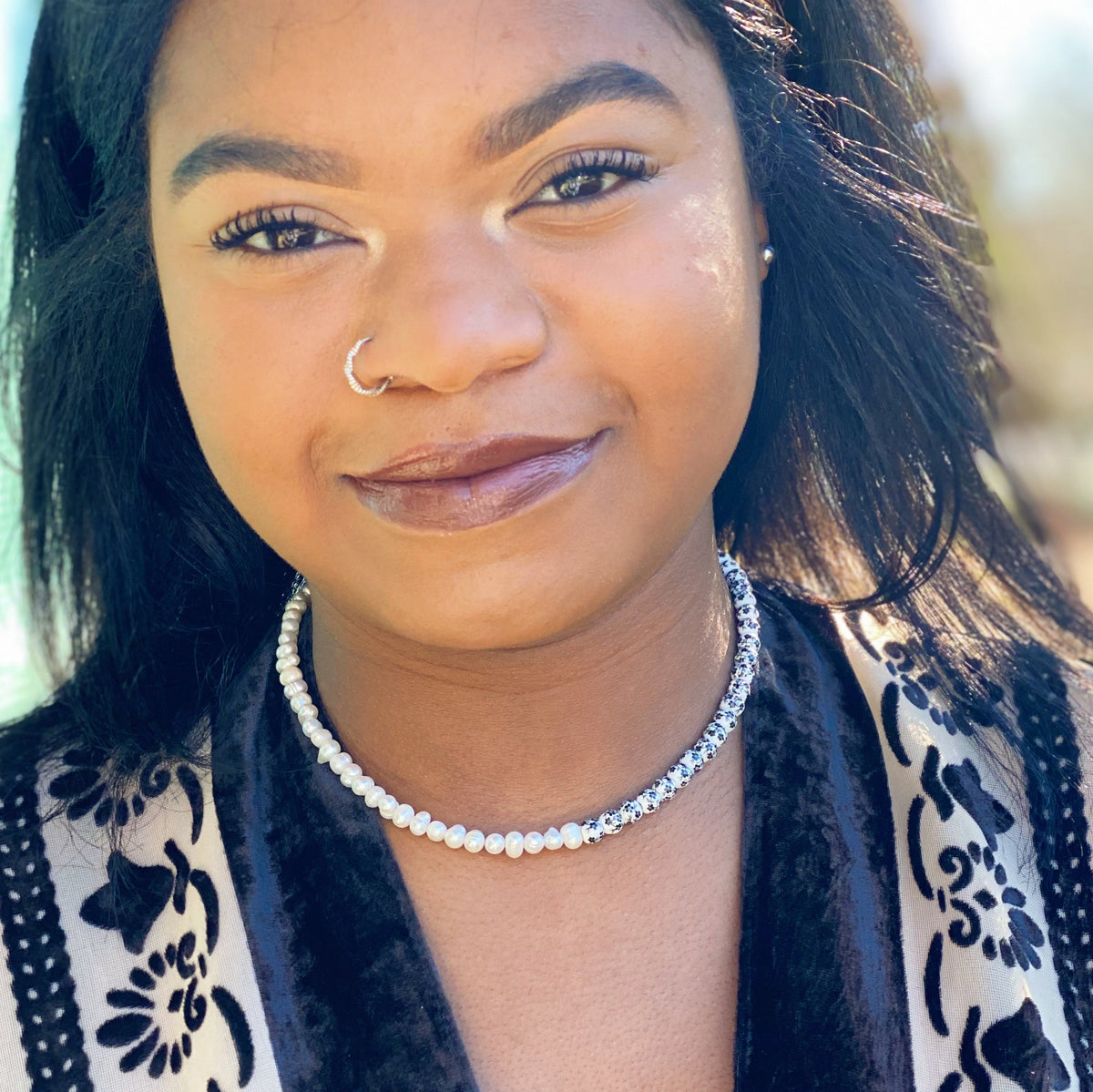 So Fresh Pearl And Porcelain Choker Necklace