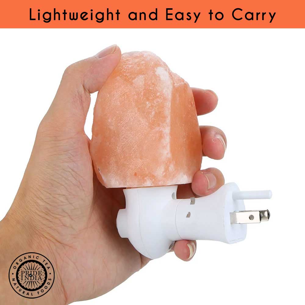Pride of India Crystal Salt Night Lamp - Made w/ Naturally Occurring Himalayan Pink Salt– Home Decor – Handcrafted – Elevates Mood/ Brightens Space – Better Air Quality