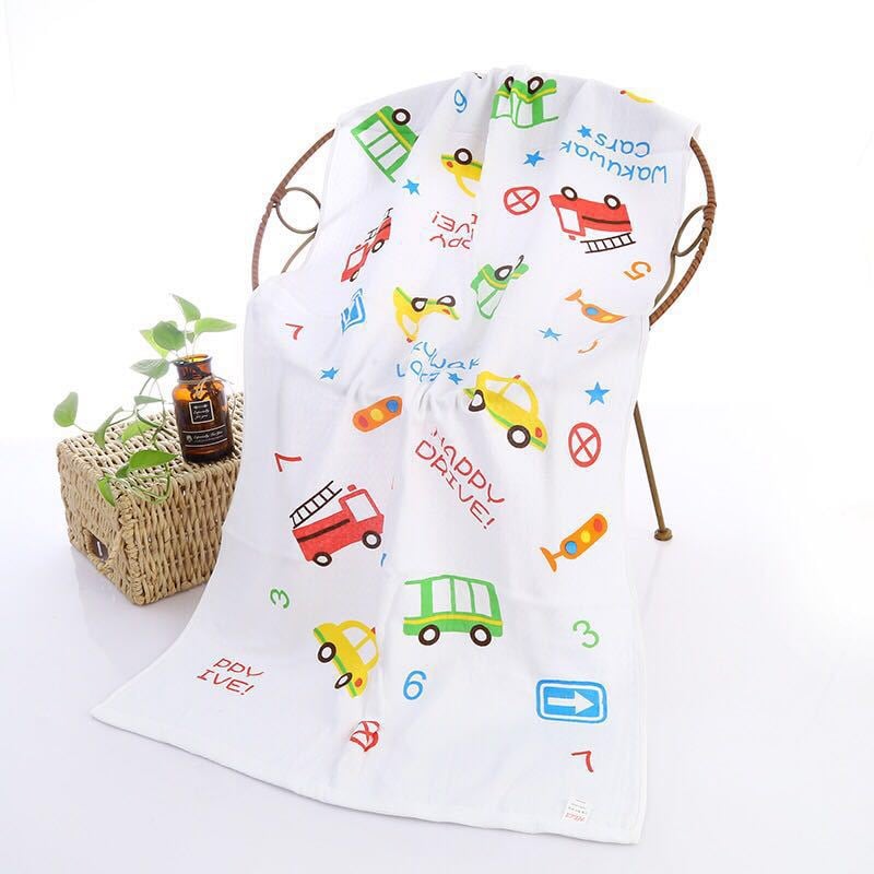 Double-layer Cartoon Print Baby Bath Towel