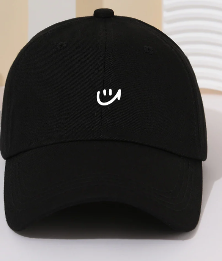 Vibes Baseball Cap with Smiley Face Design (One Piece)