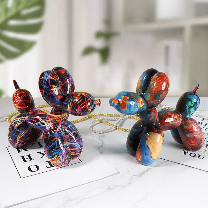 Creative European Water Transfer Colorful Balloon Dog Decor
