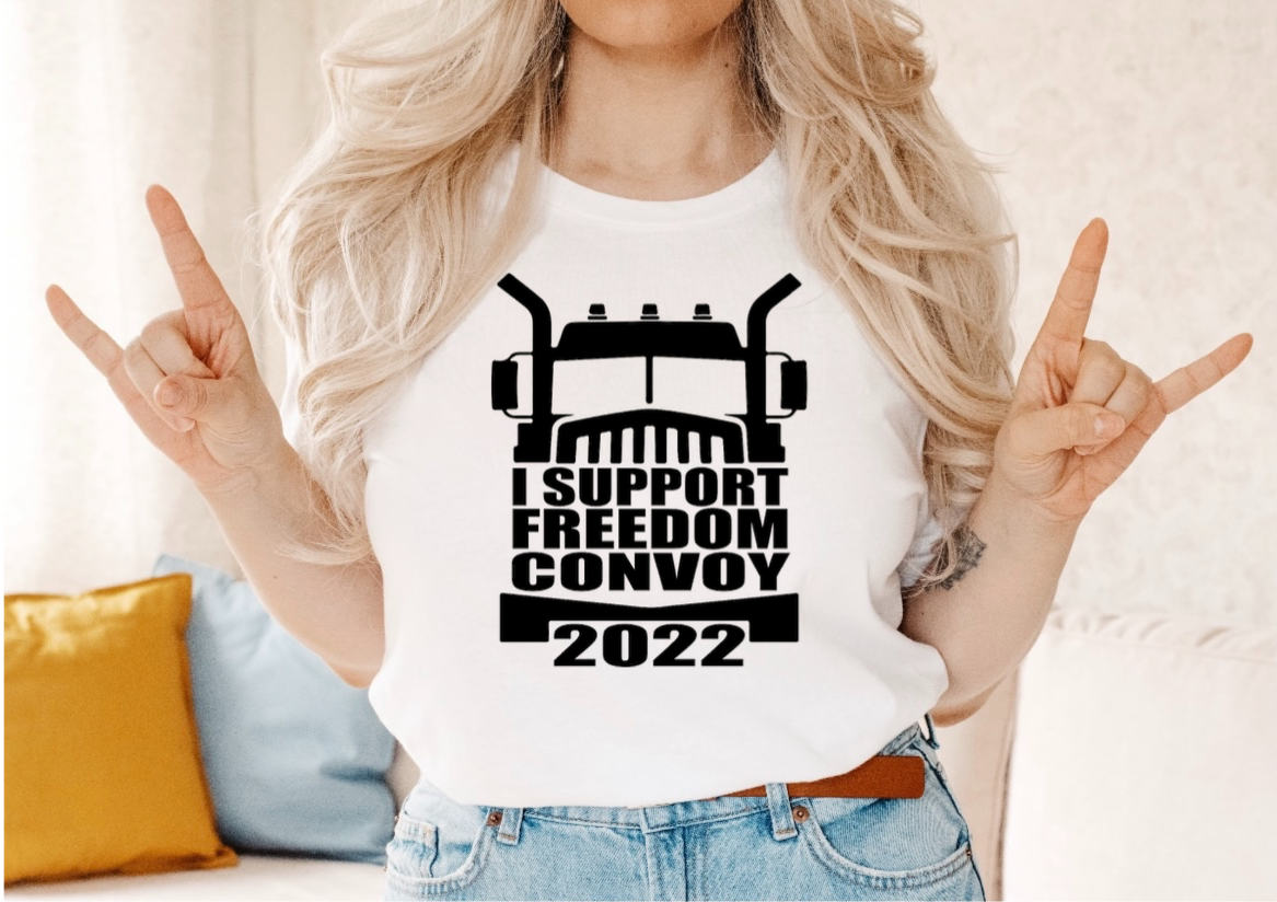 I Support Freedom Convoy 2022 - #MandateFreedom - Black Ink