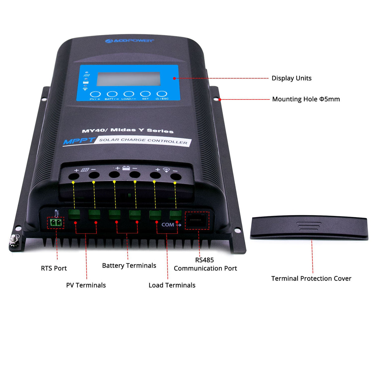Midas 40 Amp MPPT Solar Charge Controller