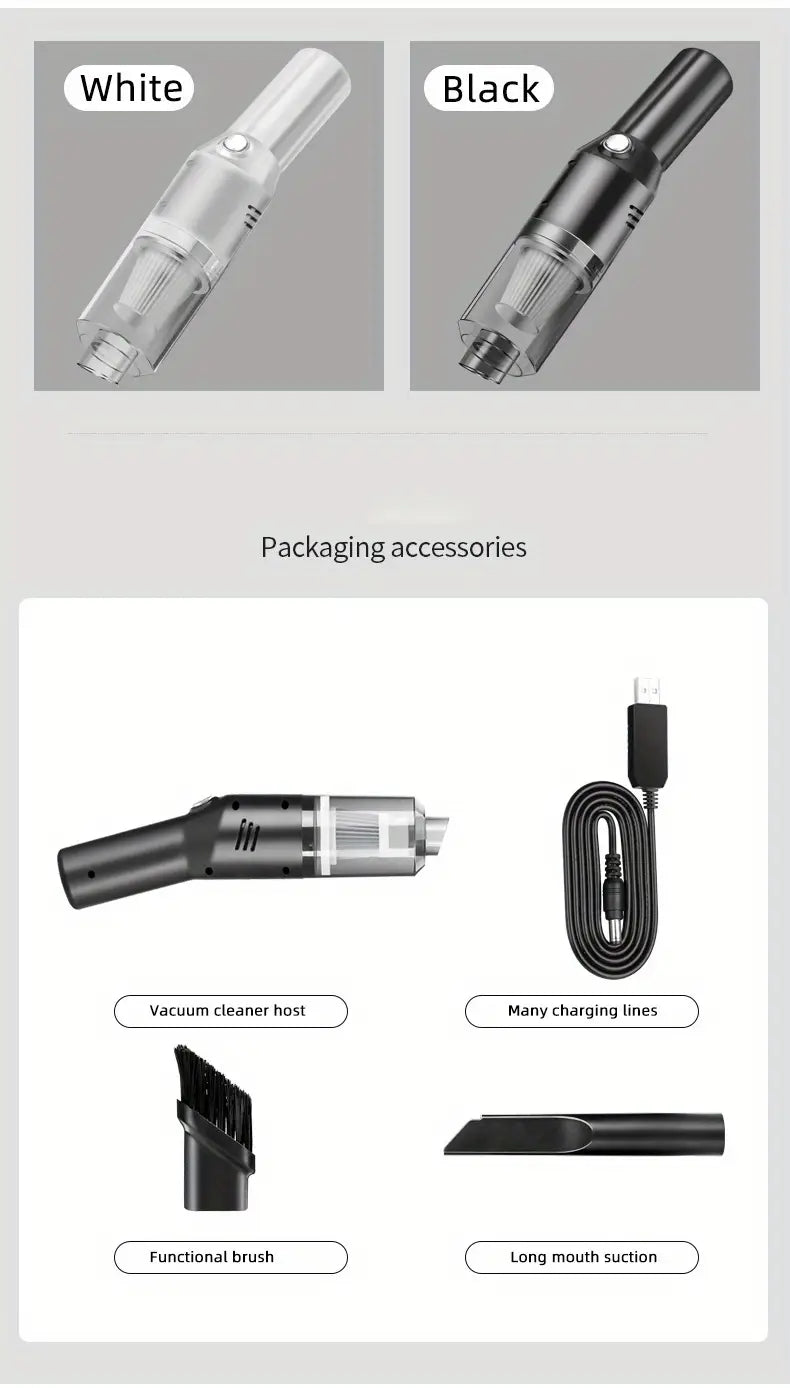 Wireless Car Vacuum Cleaner with Powerful Suction