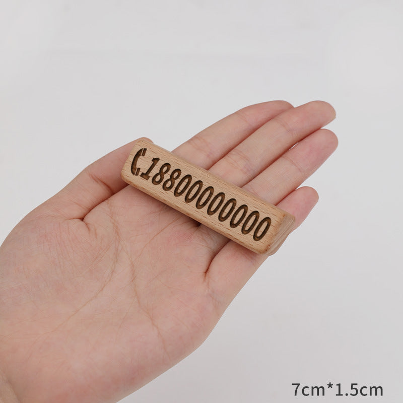 Walnut Car Temporary Parking Sign with Creative Design