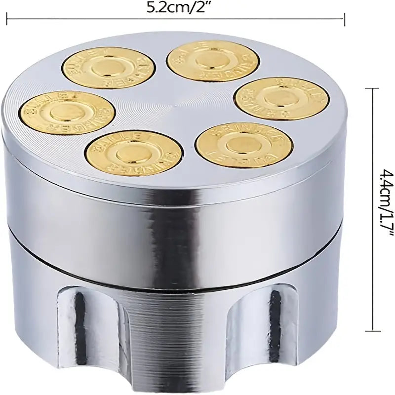 3-Layer Silver Hand Herb Grinder with Pollen Collector