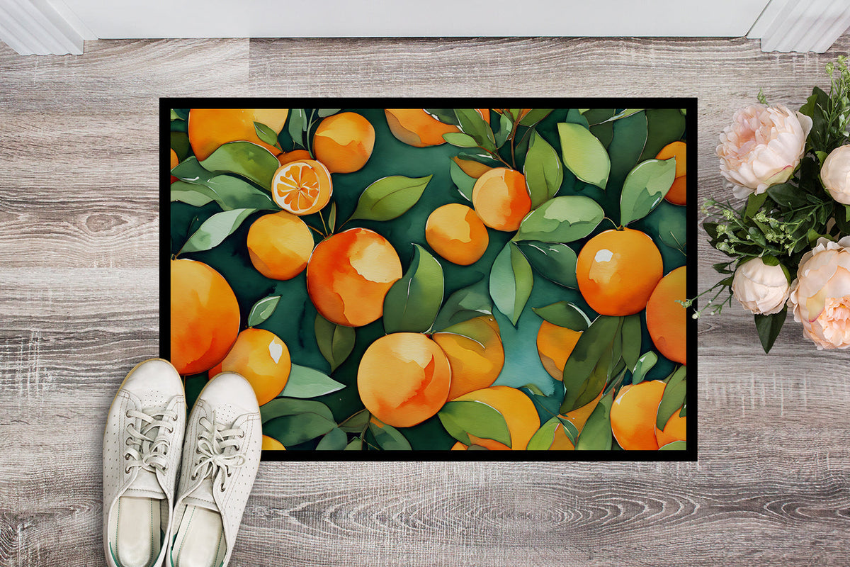 Florida Orange Blossom in Watercolor Doormat