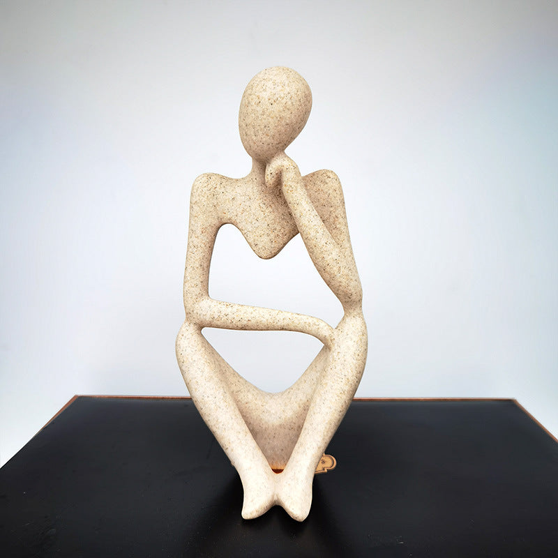 Abstract Resin Thinker Sculpture for Home Decoration