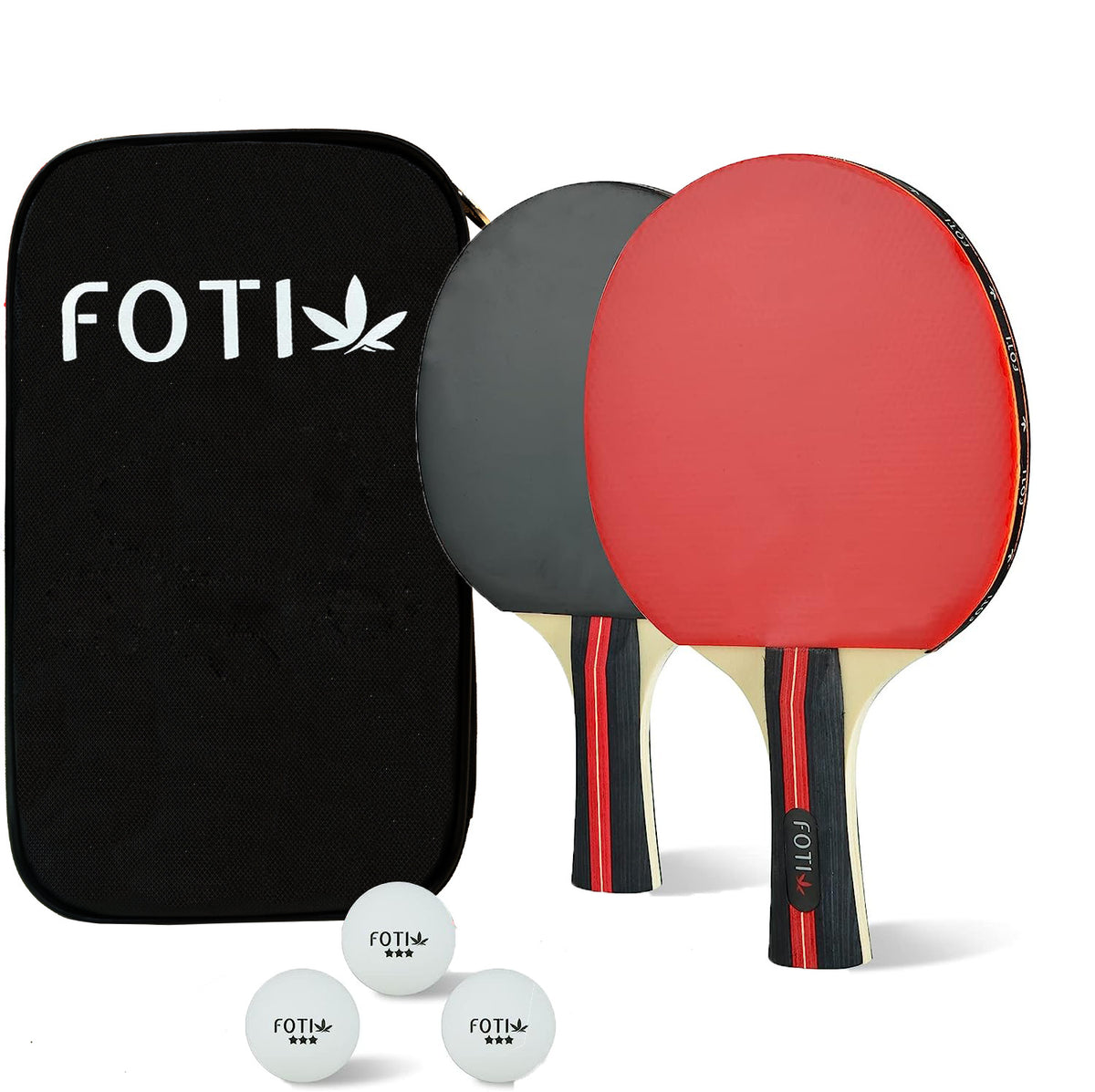 Table Tennis Racket Set with Balls and Adjustable Net