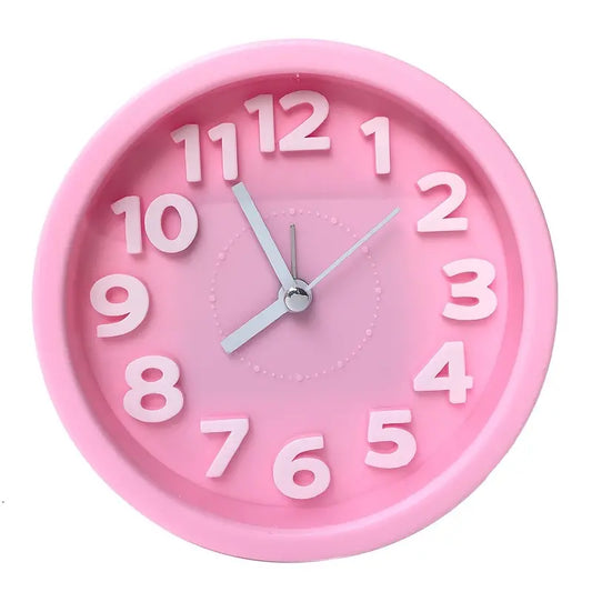 3D Big Round Silent Quartz Alarm Clock for Bedrooms