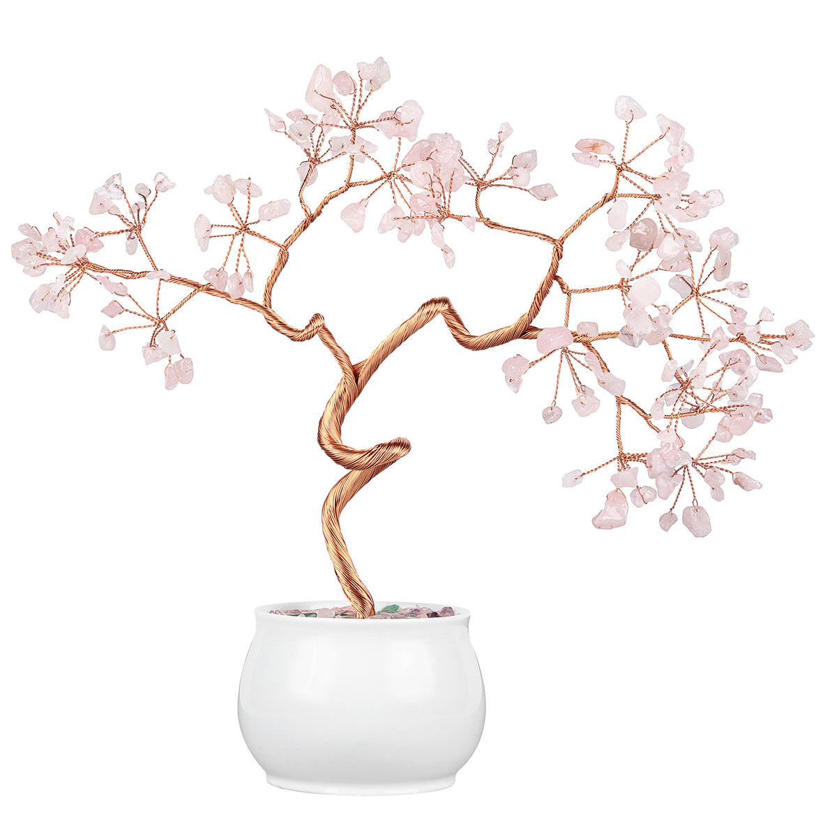 Creative Natural Crystal Tree with Ceramic Pot Decor