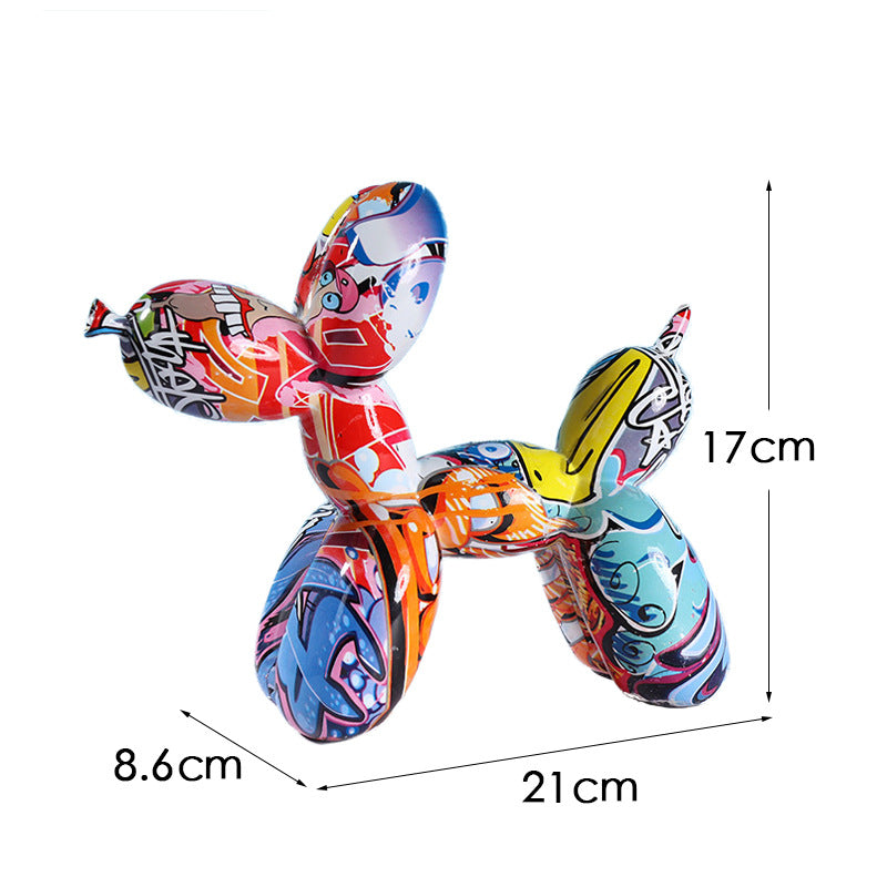 Creative European Water Transfer Colorful Balloon Dog Decor