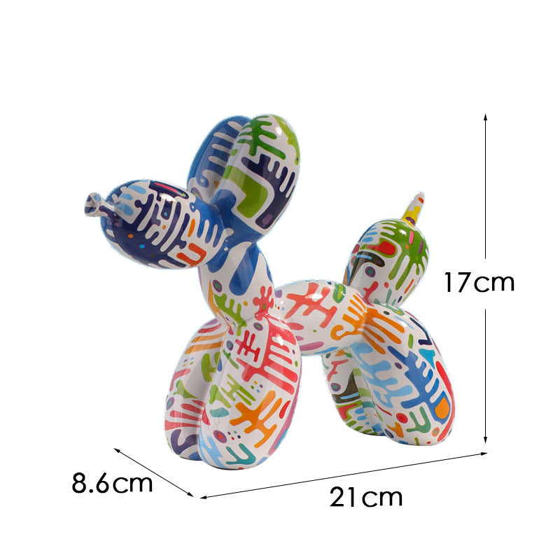 Creative European Water Transfer Colorful Balloon Dog Decor