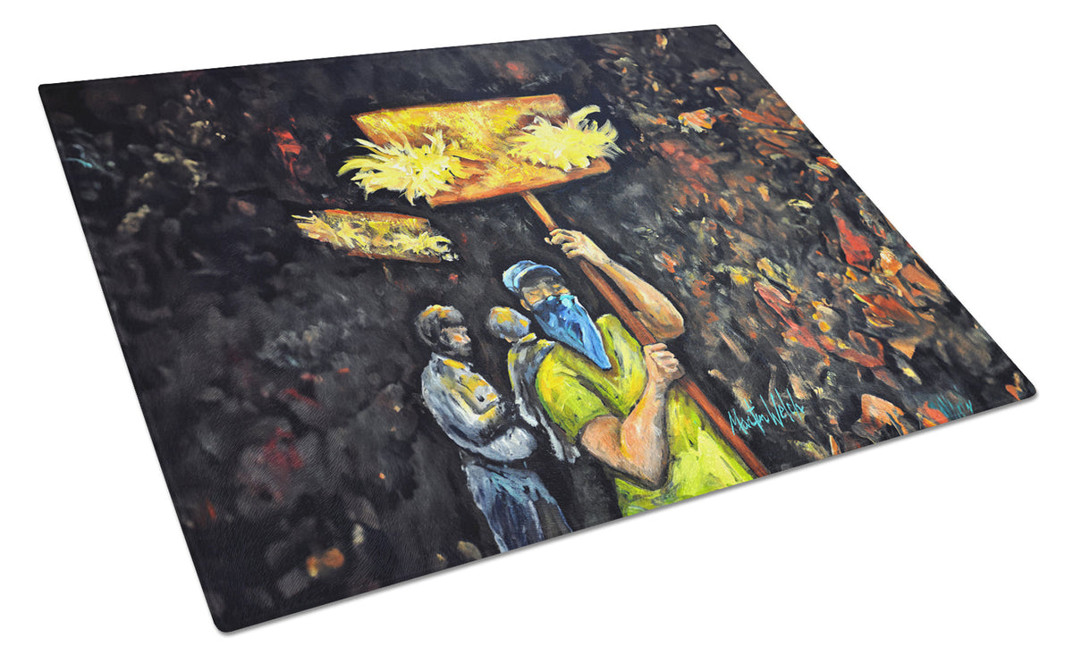 Turn Up The Heat Mardi Gras Glass Cutting Board