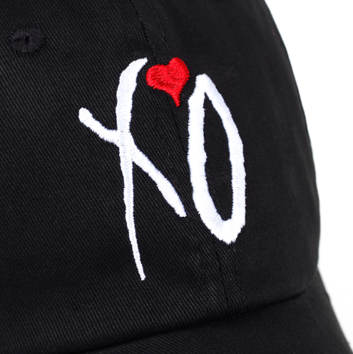 Cotton Embroidered Baseball Cap with Heart XO Design