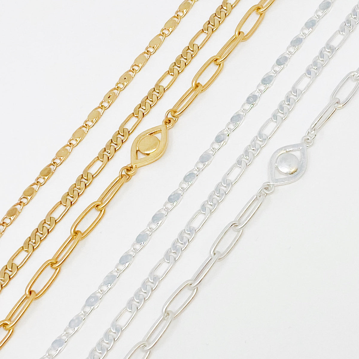 On Trend Chain Anklet, Set of 3