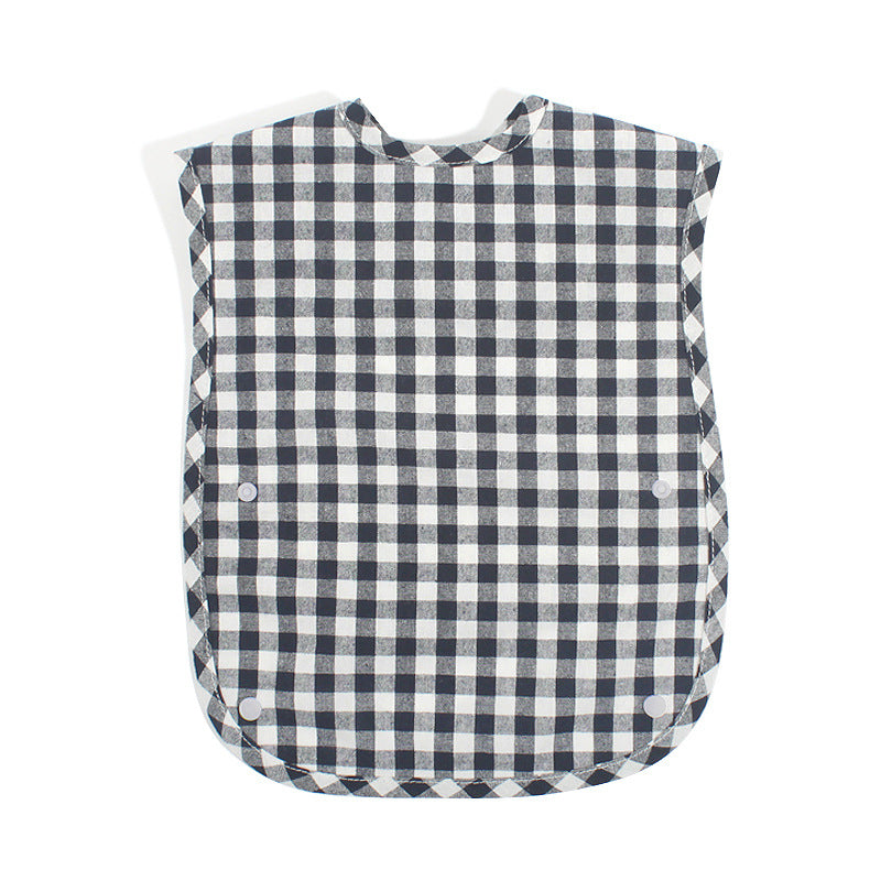 Fashion Plaid Waterproof Cotton Bib for Infants and Kids