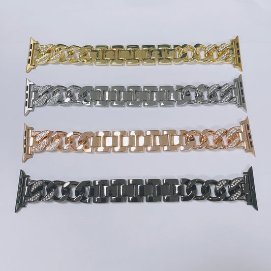Apple Watch Diamond-Studded Denim Chain Band