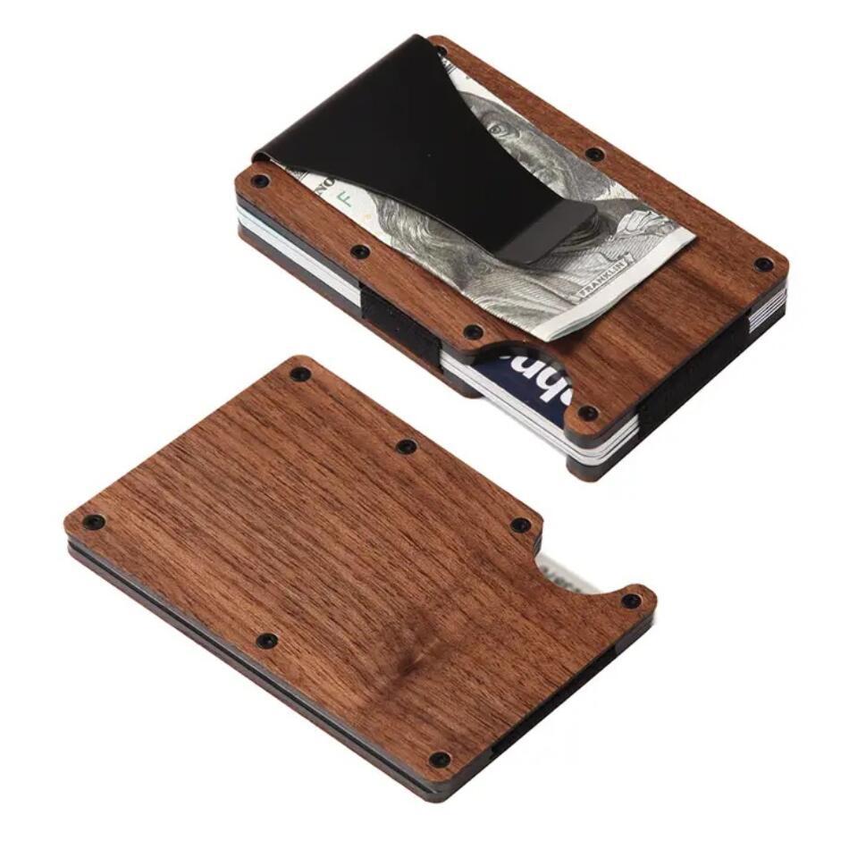 Wood Grain RFID Blocking Credit Card Holder Wallet