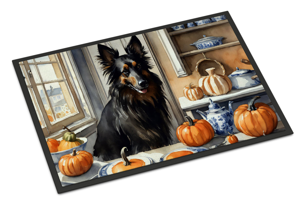 Belgian Sheepdog Fall Kitchen Pumpkins Doormat