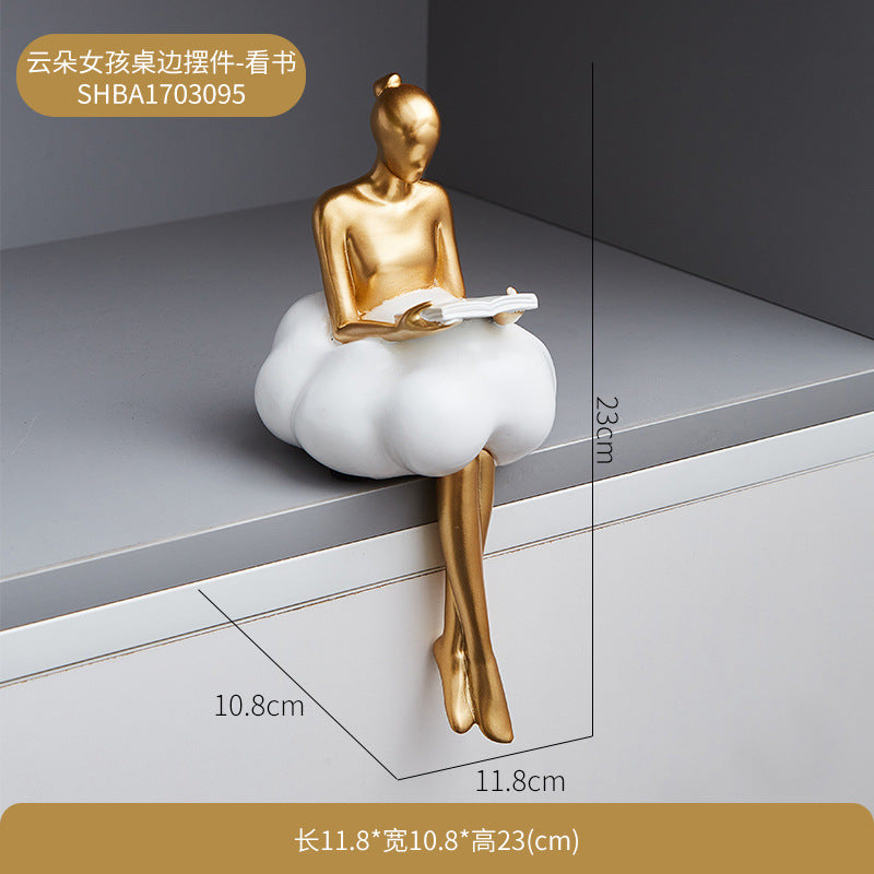 Original Design Cloud Girl Figurine for Home Decor