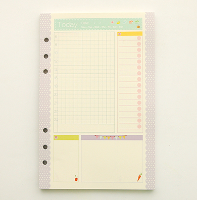 Cartoon 6-Hole Notebook Inner Pages for Fresh Journaling